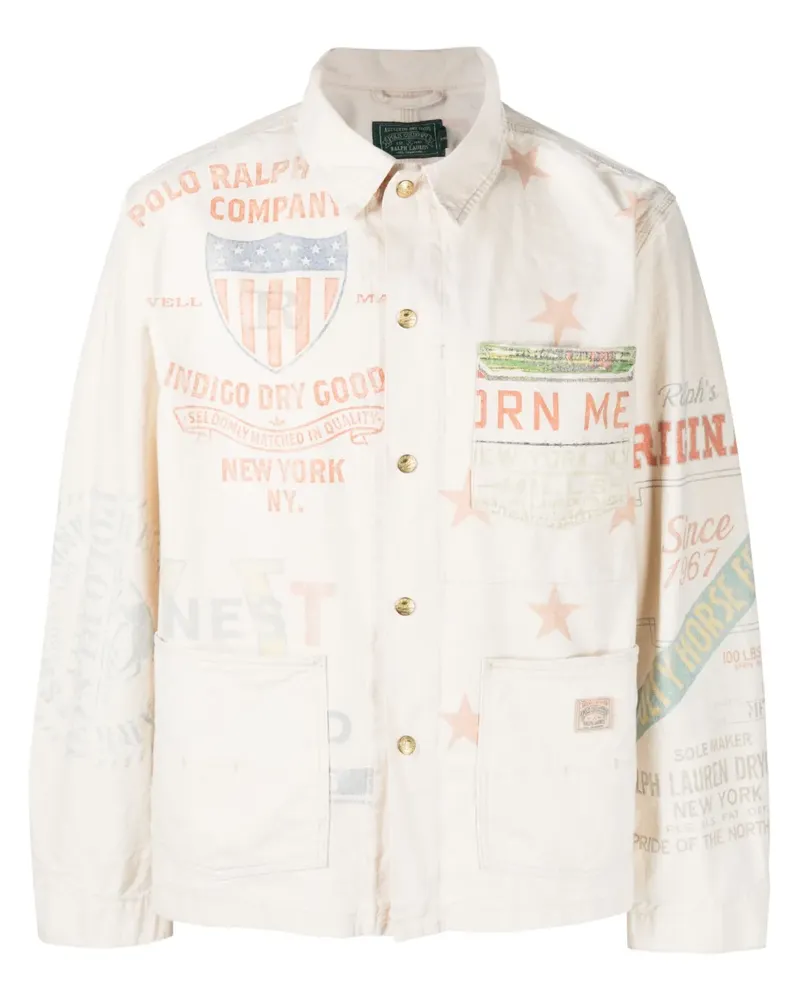 Ralph Lauren Hemdjacke mit Logo-Print - Nude Nude