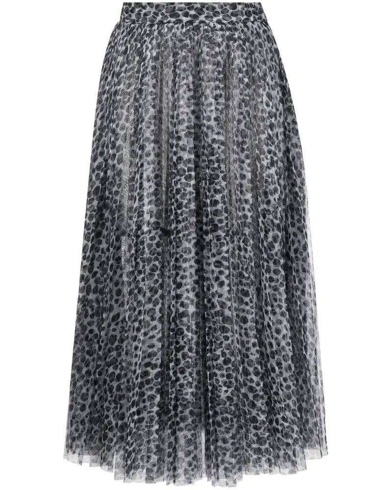 Philosophy Di Lorenzo Serafini Faltenrock mit Animal-Print - Schwarz Schwarz
