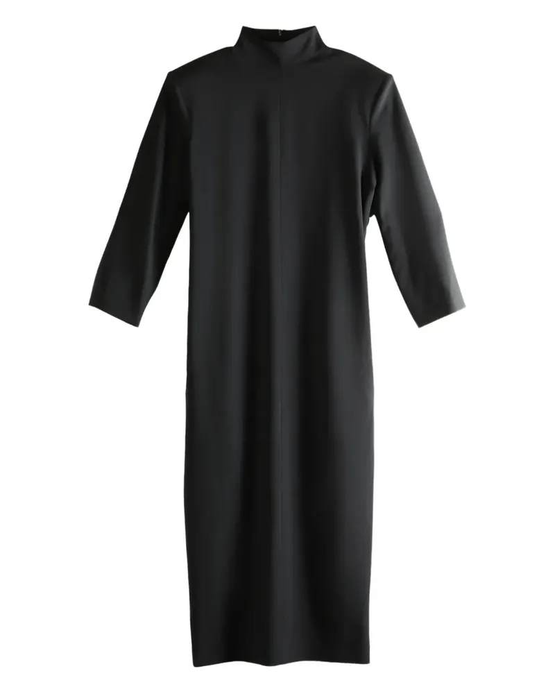 Calvin Klein high-neck three-quarter sleeve dress - Schwarz Schwarz