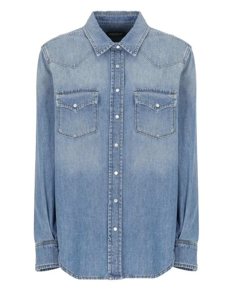 Dondup Jeanshemd mit Klappentasche - Blau Blau