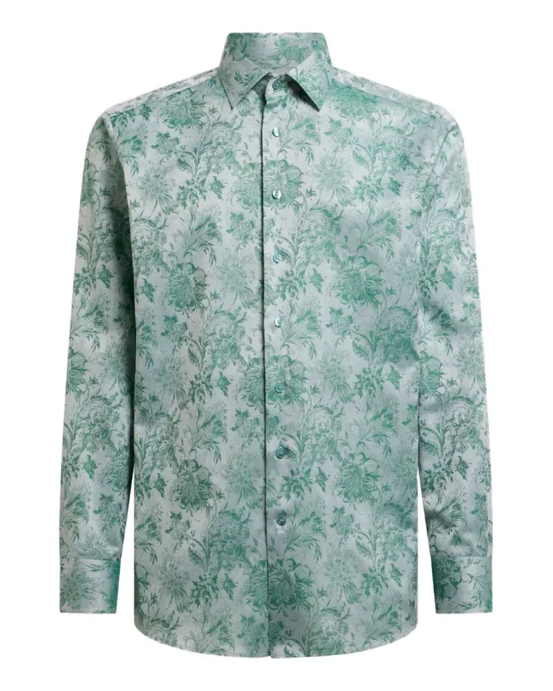 Etro Jacquard-Hemd mit Blumenprint - Grün Grün