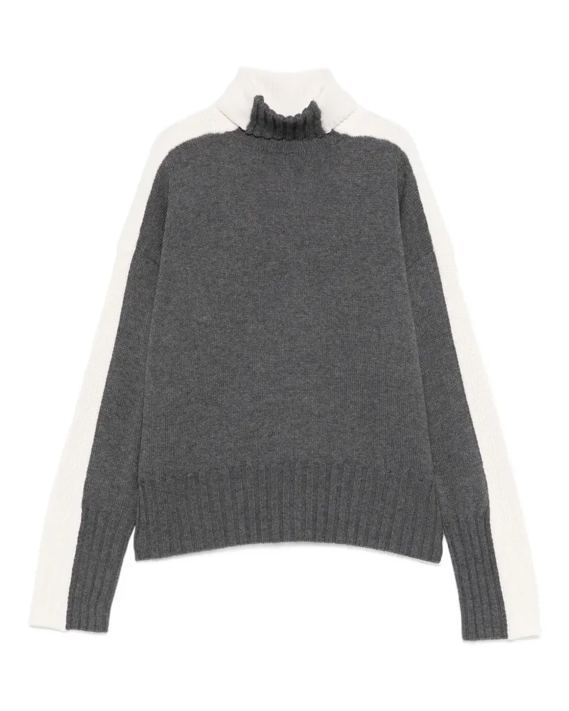 Twin-Set Rollkragenpullover mit Einsätzen - Grau Grau