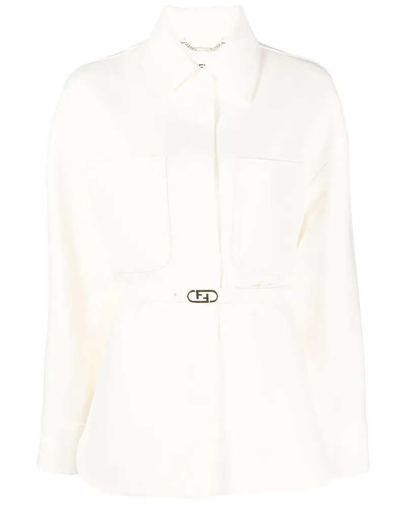 Fendi Jacke mit Logo-Schnalle - Nude Nude