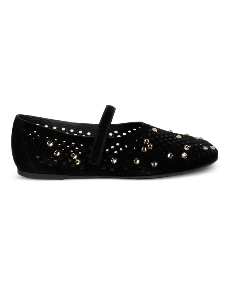 Pedro Garcia perforated embellished flats - Schwarz Schwarz