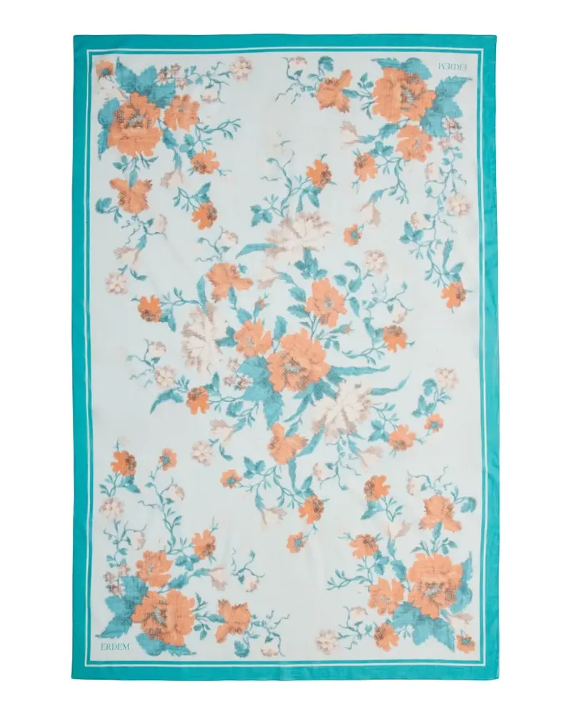 Erdem Pareo mit Blumenprint - Blau Blau