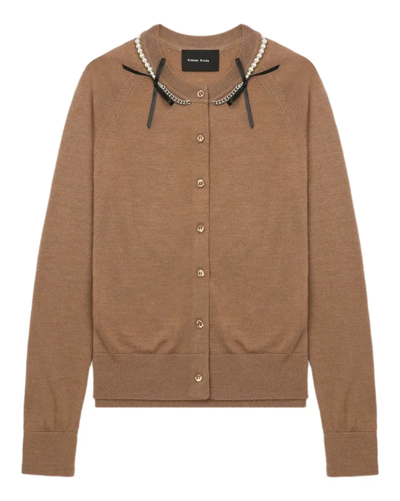 Simone Rocha Cardigan mit Perlen - Braun Braun