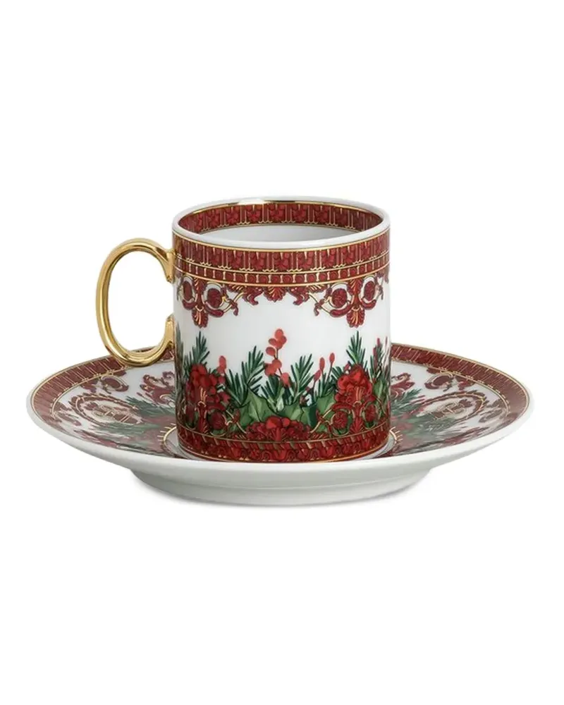 Versace Espressotasse mit Blumenmuster - ROSSO/VERDE Rosso