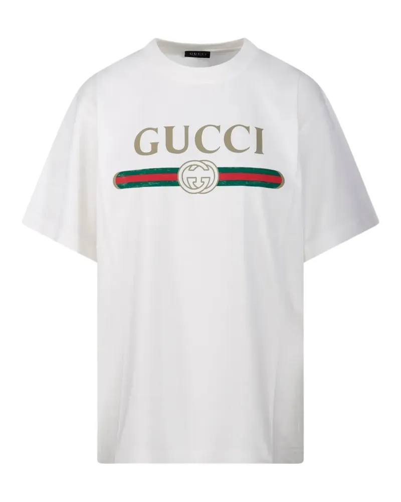 Gucci T-Shirt mit Logo-Print - Weiß Weiß