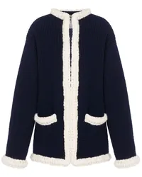 Moschino Cardigan mit Waffelstrick-Muster Blau