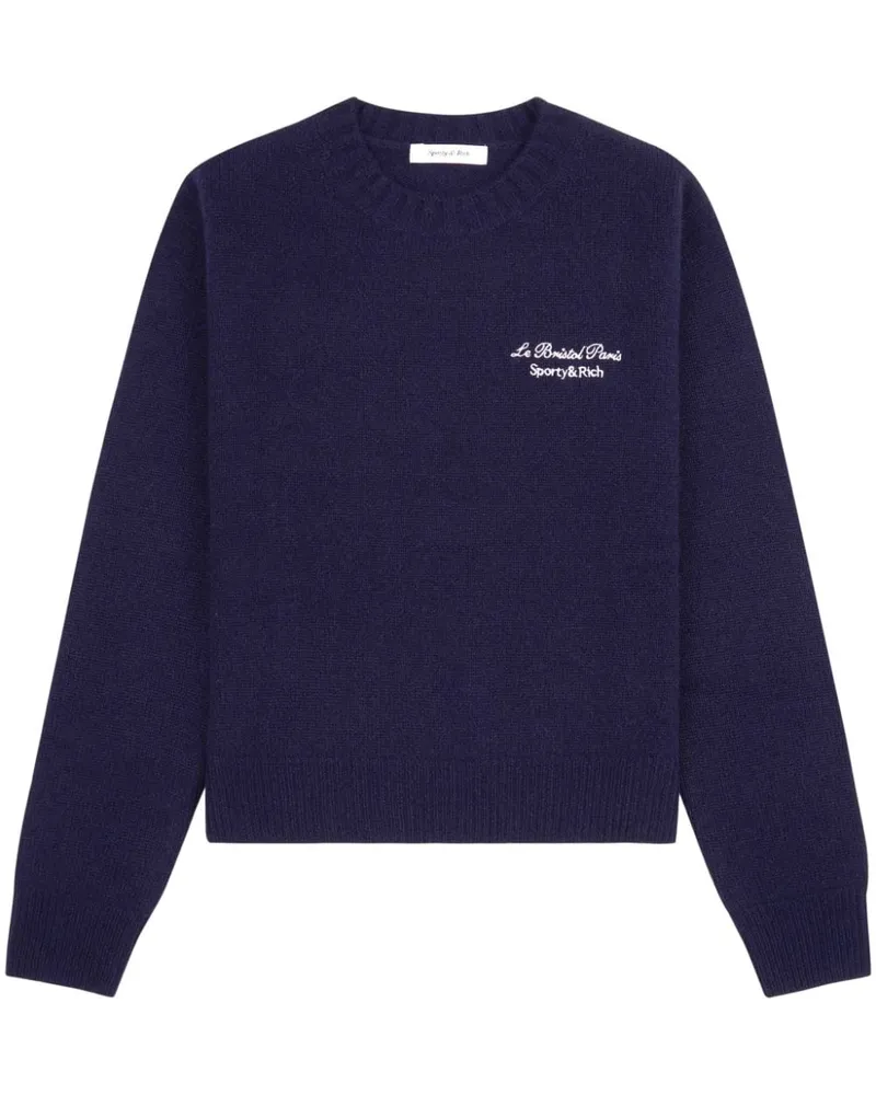 SPORTY & RICH Faubourg Hoodie aus Kaschmir - Blau Blau