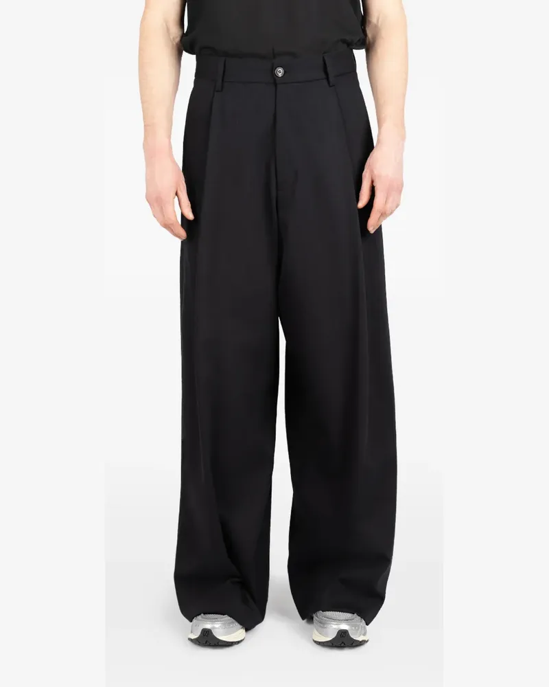 Société Anonyme button pleated trousers - Schwarz Schwarz