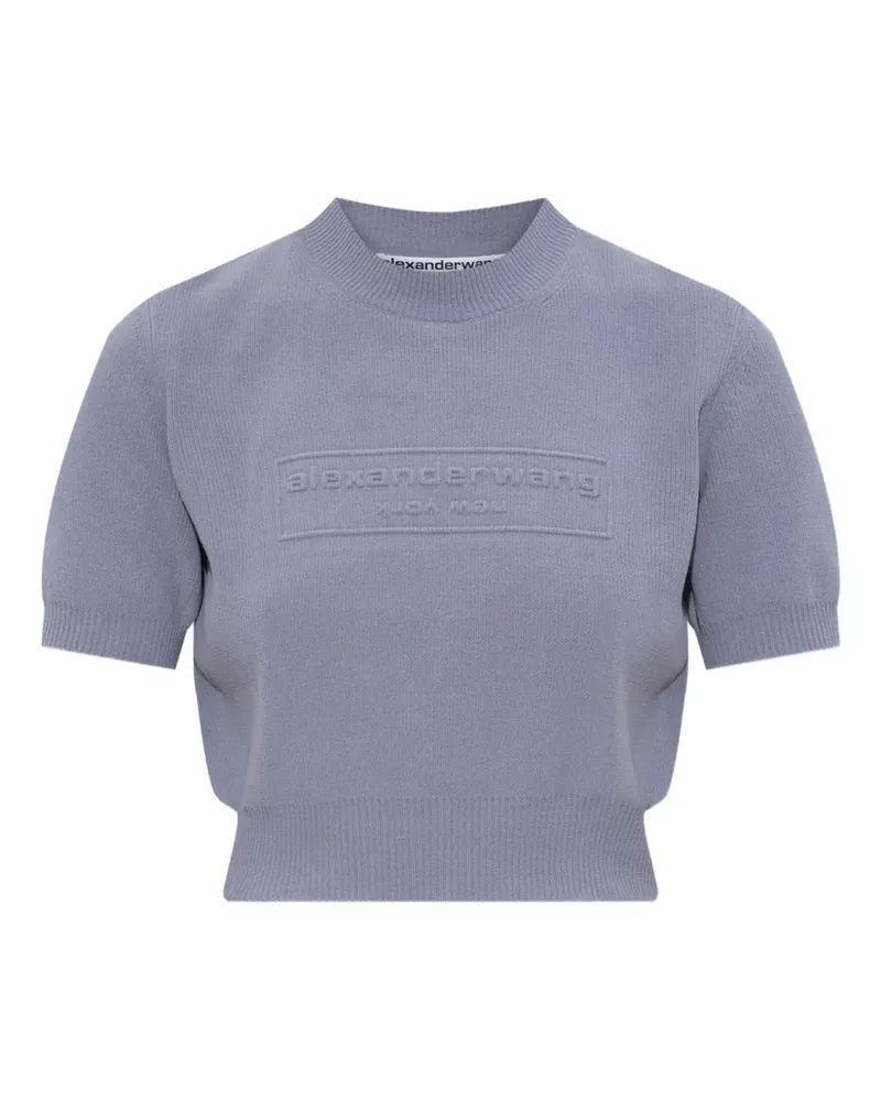 Alexander Wang embossed-logo short-sleeve top - Violett Violett