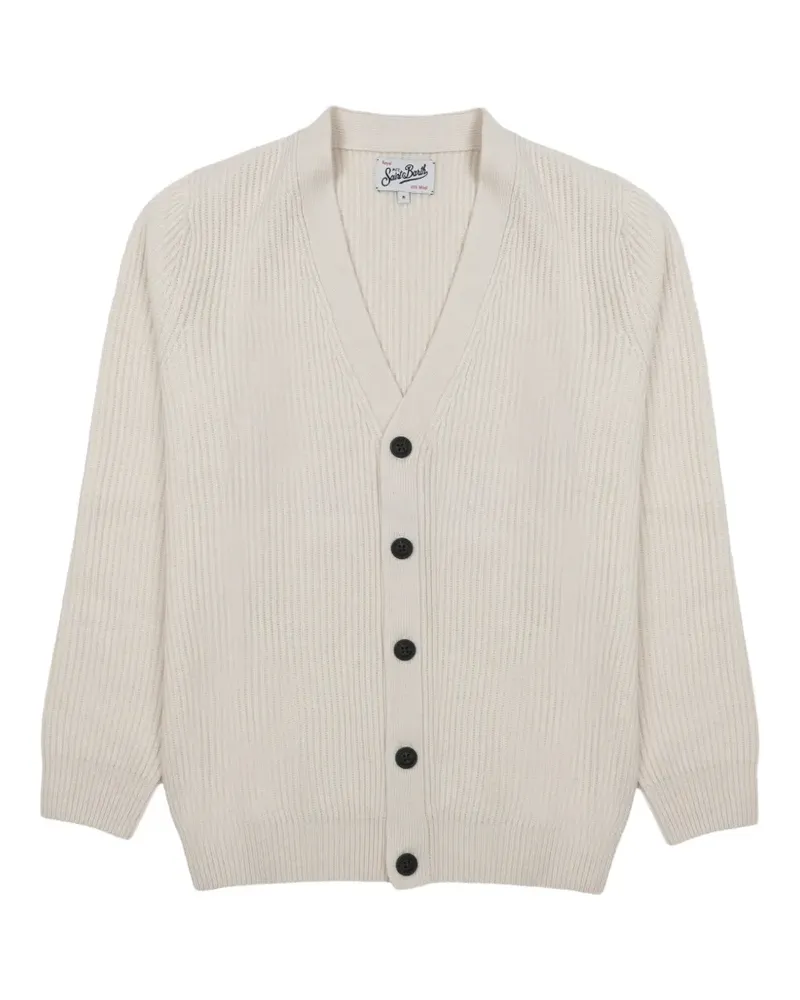 MC2 Saint Barth ribbed-knit V-neck cardigan - Nude Nude