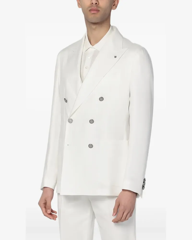 Tagliatore Doppelreihiger Montecarlo Anzug - Weiß Weiß