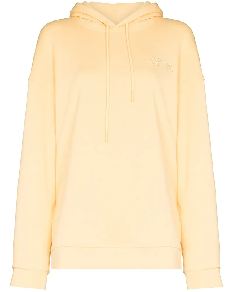 Ganni Bestickter Oversized-Hoodie - Gelb Gelb