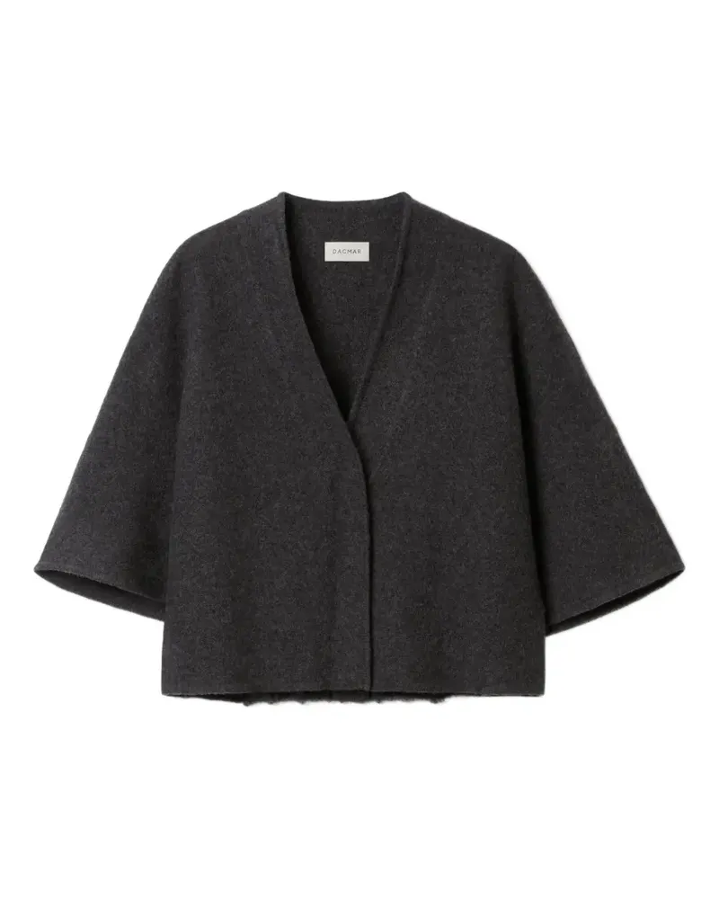 House of Dagmar V-neck wool cropped cardigan - Grau Grau