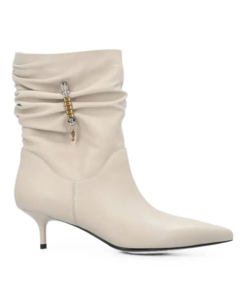 Pinko Stiefeletten mit Logo-Anhänger - Nude Nude