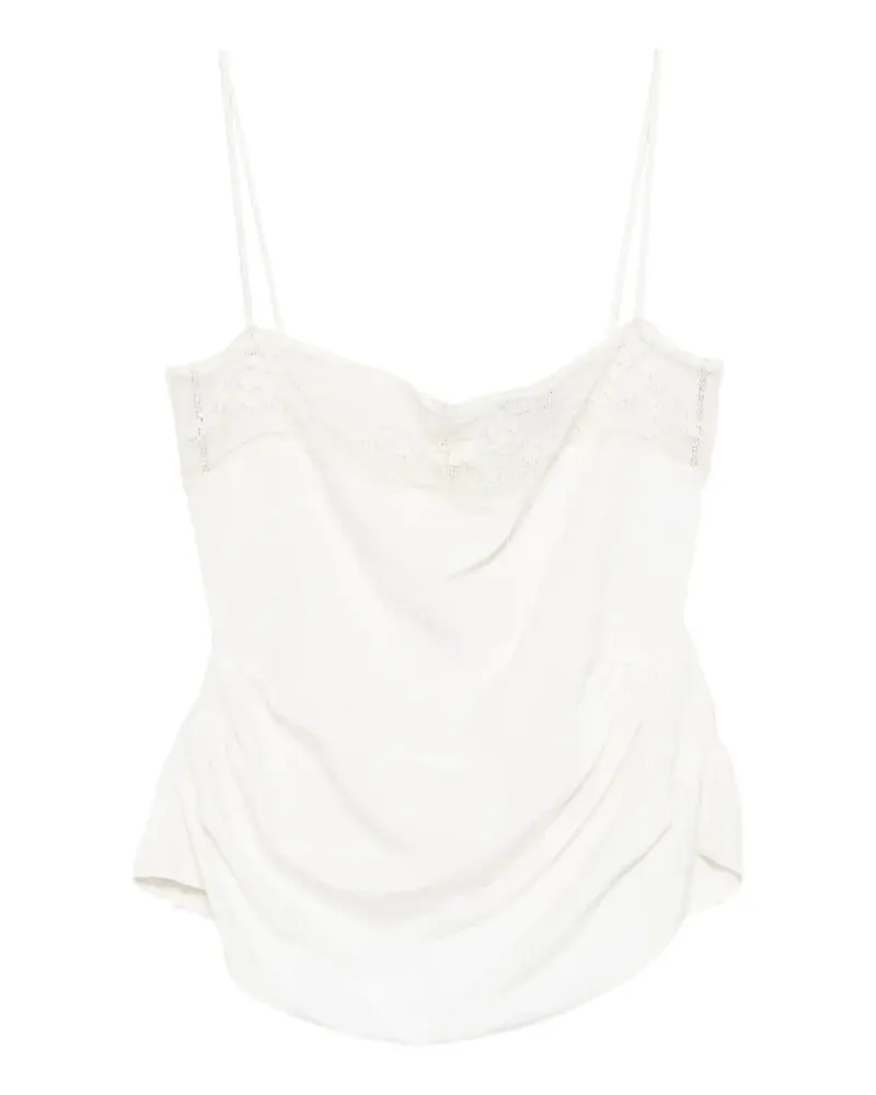 Magda Butrym lace ruched top - Nude Nude