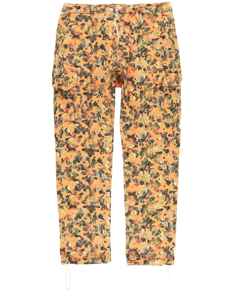 PURPLE BRAND Cargohose mit grafischem Print Orange