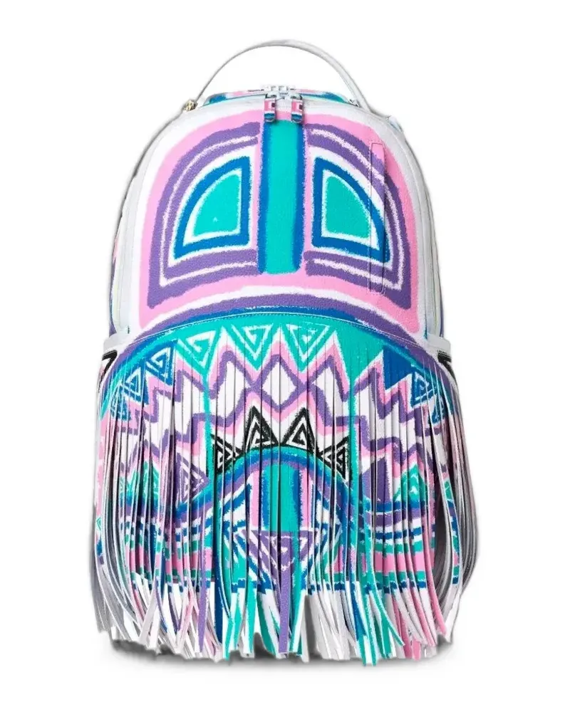 Sprayground fringed graphic-print backpack - Weiß Weiß