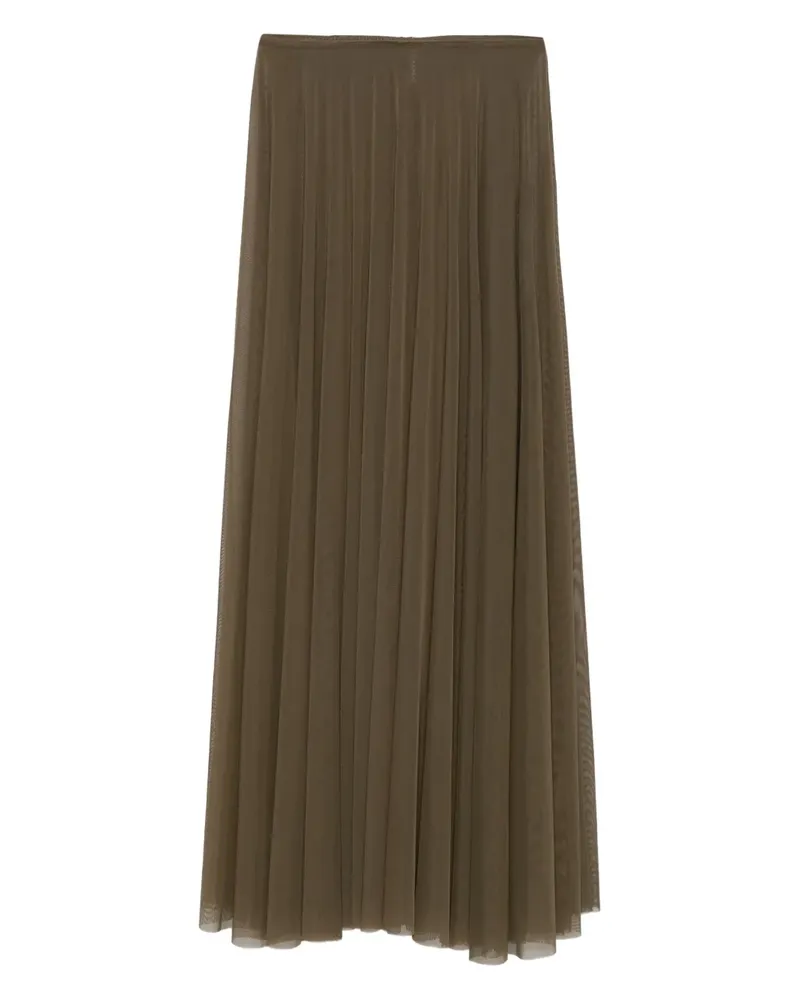 Norma Kamali pleated mesh skirt - Braun Braun