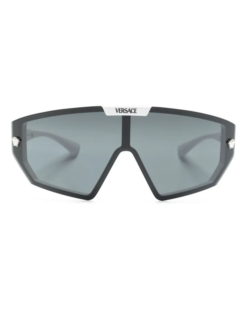 Versace Medusa Sonnenbrille mit Shield-Gestell - Weiß Weiß