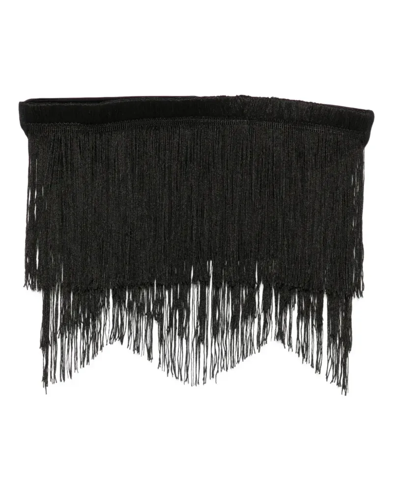 BLESS fringed tiered top - Schwarz Schwarz