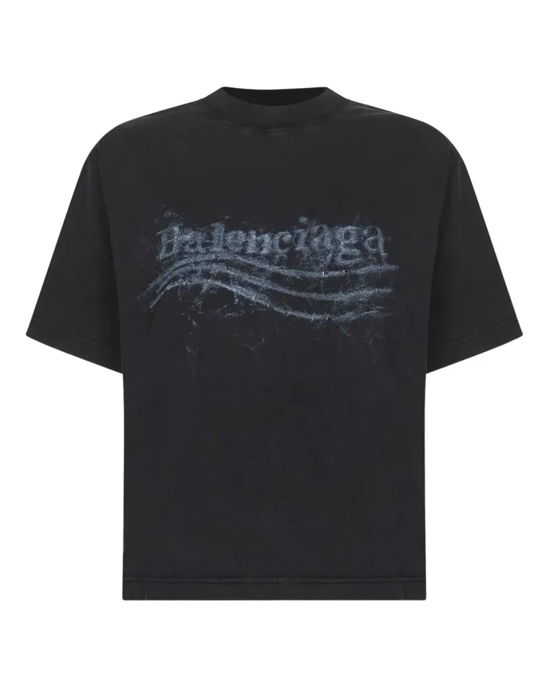 Balenciaga Crayon Political T-Shirt - Schwarz Schwarz