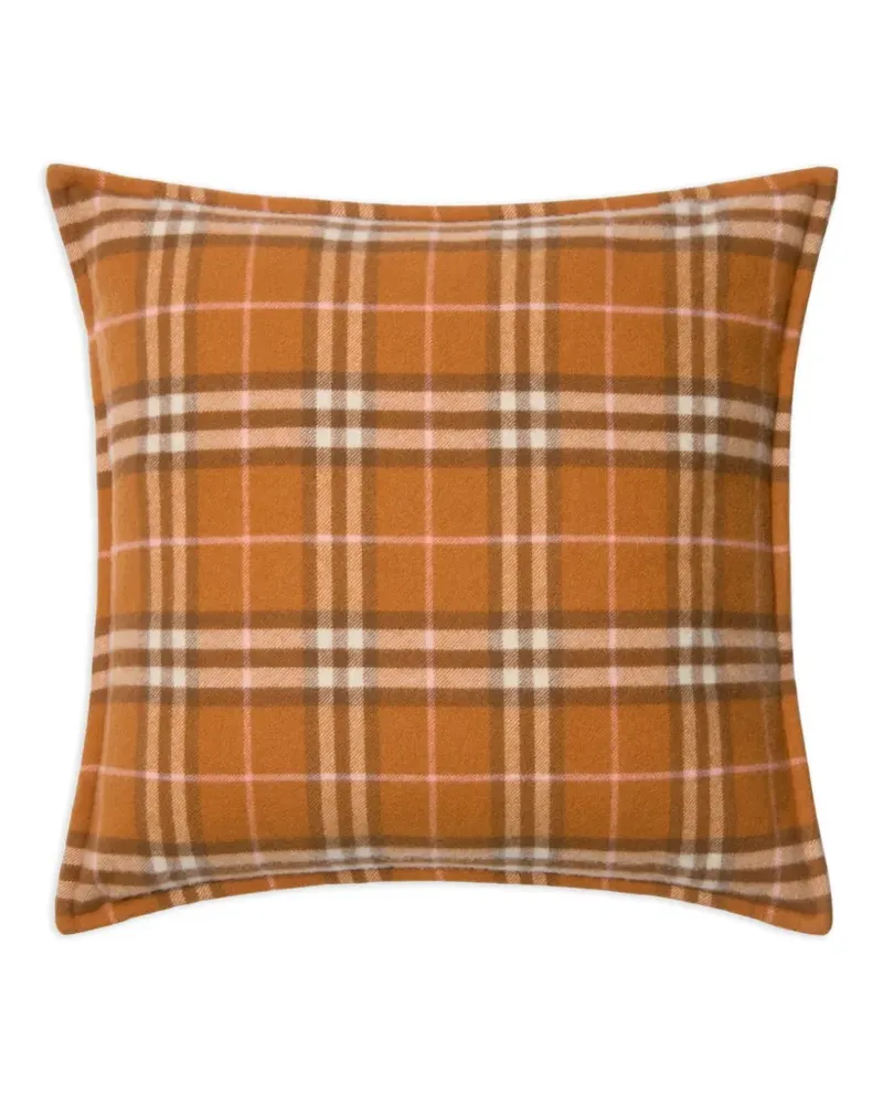 Burberry Kariertes Kissen aus Kaschmir (52cm x 52cm) - Orange Orange