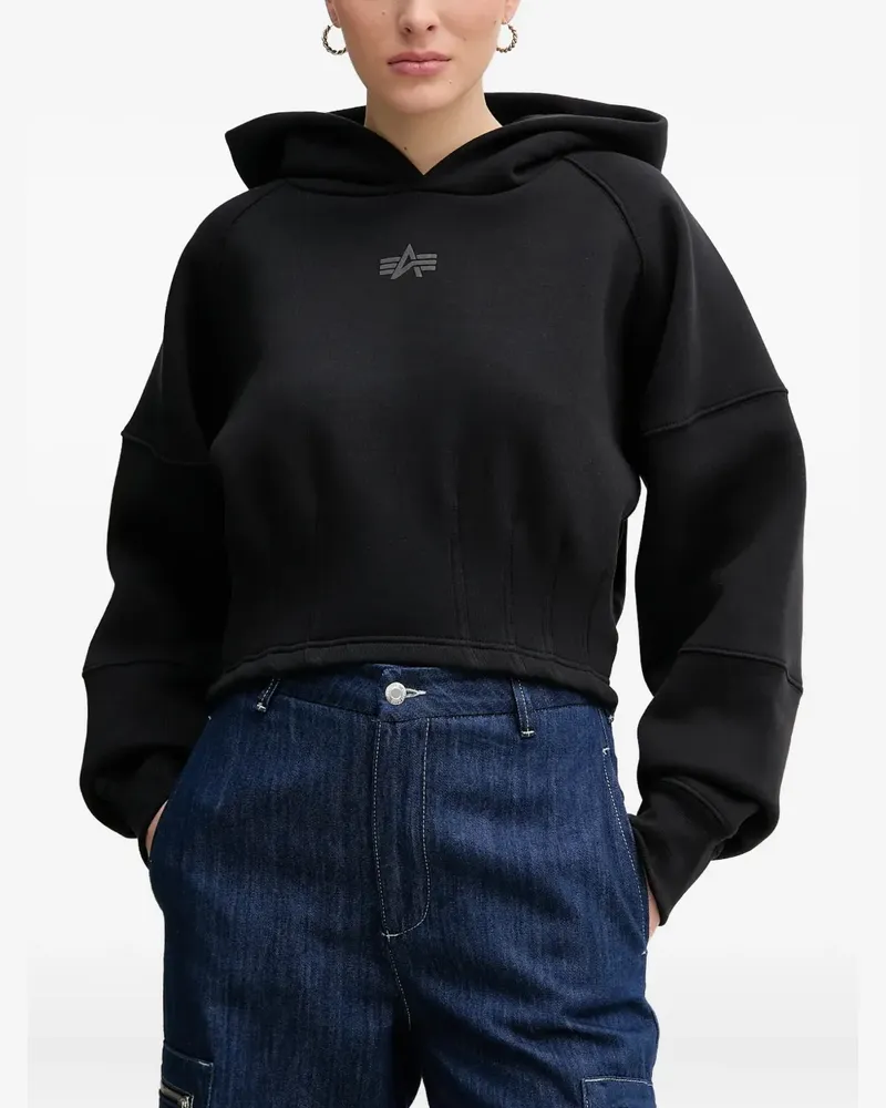 Alpha Industries Hoodie mit Logo-Print - Schwarz Schwarz