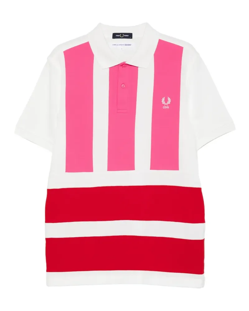 Comme des Garçons x Fred Perry gestreiftes Poloshirt - Weiß Weiß