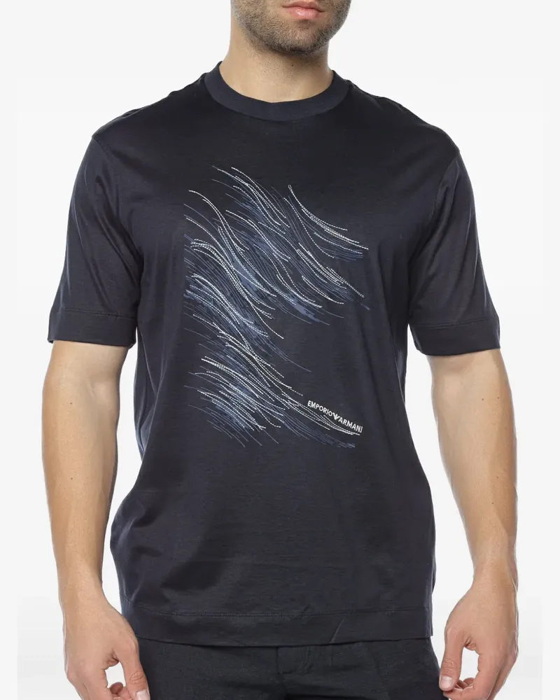 Emporio Armani graphic-print T-shirt - Blau Blau