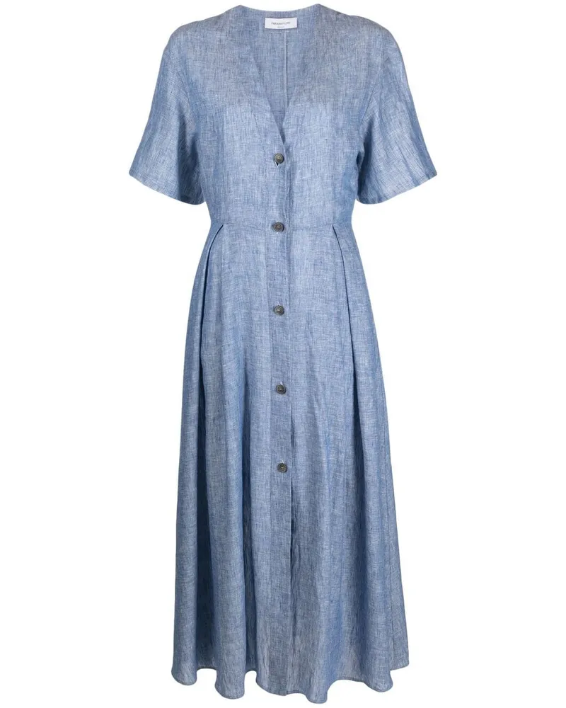 Fabiana Filippi Midikleid mit V-Ausschnitt - Blau Blau