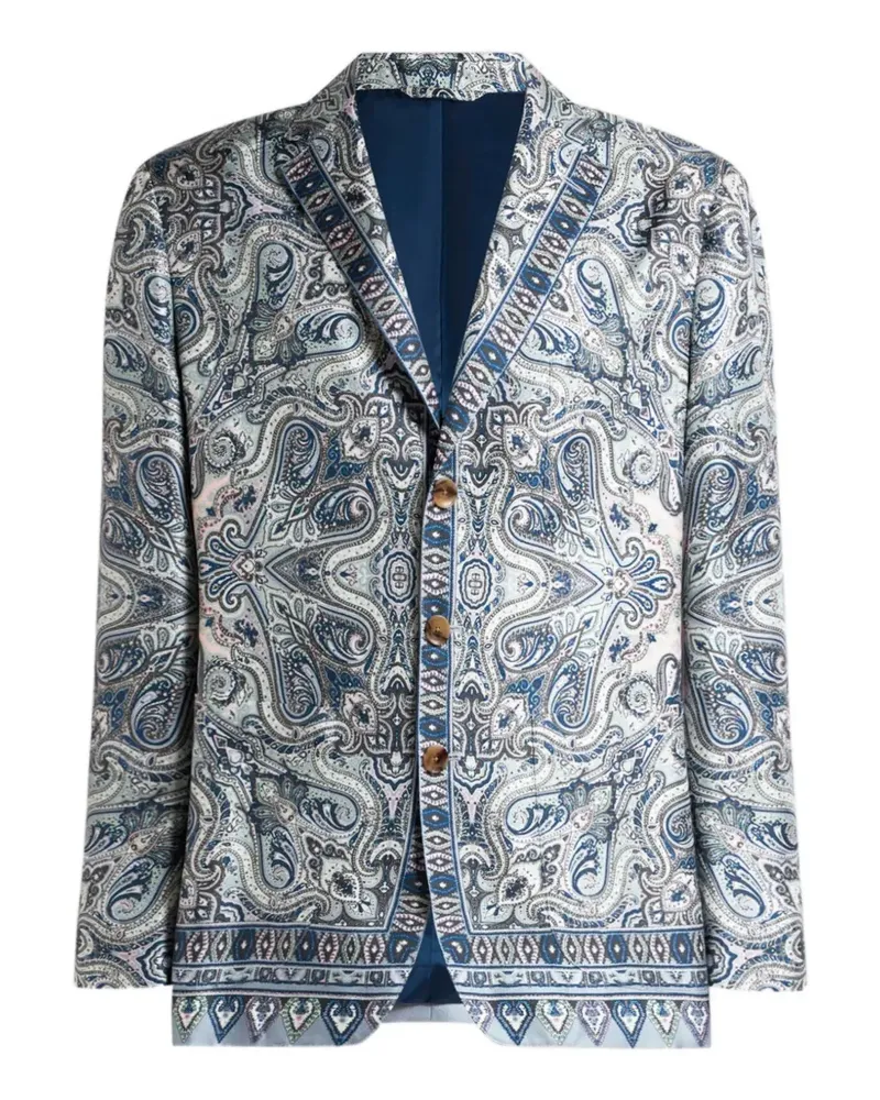 Etro paisley print single-breasted jacket - Blau Blau