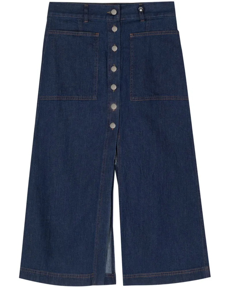 Ports 1961 Gewickelter Jeansrock Blau