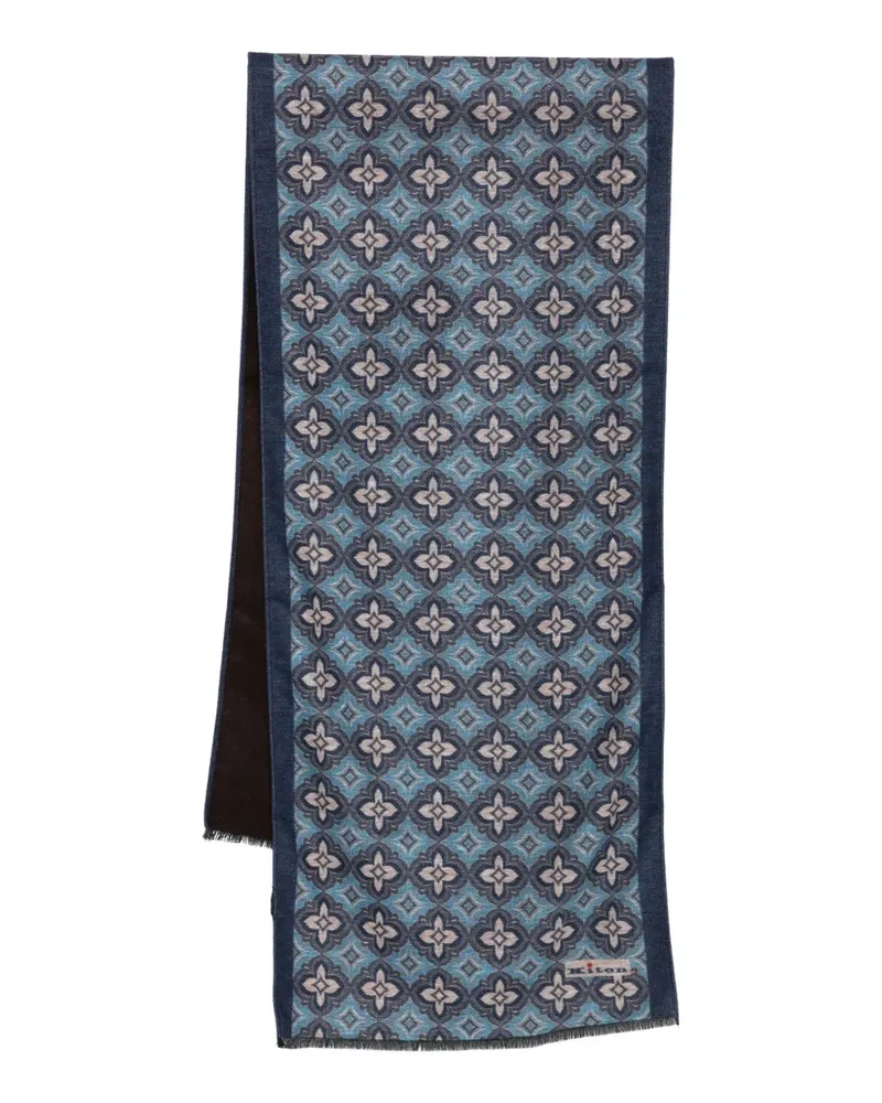 Kiton Schal mit Blumen-Muster - Braun Braun
