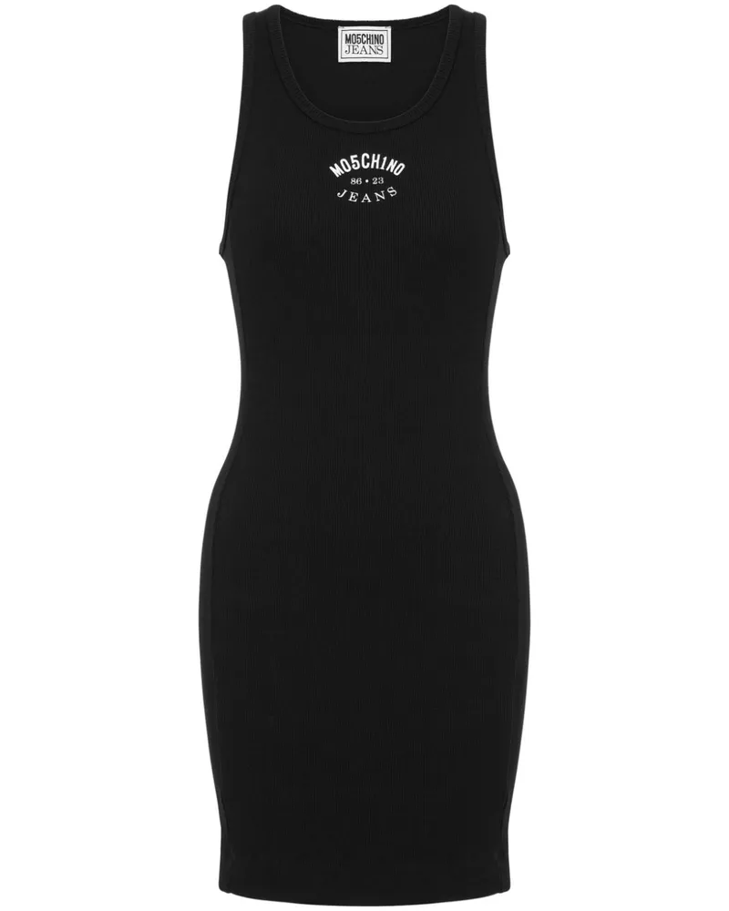 Moschino Geripptes Minikleid - Schwarz Schwarz