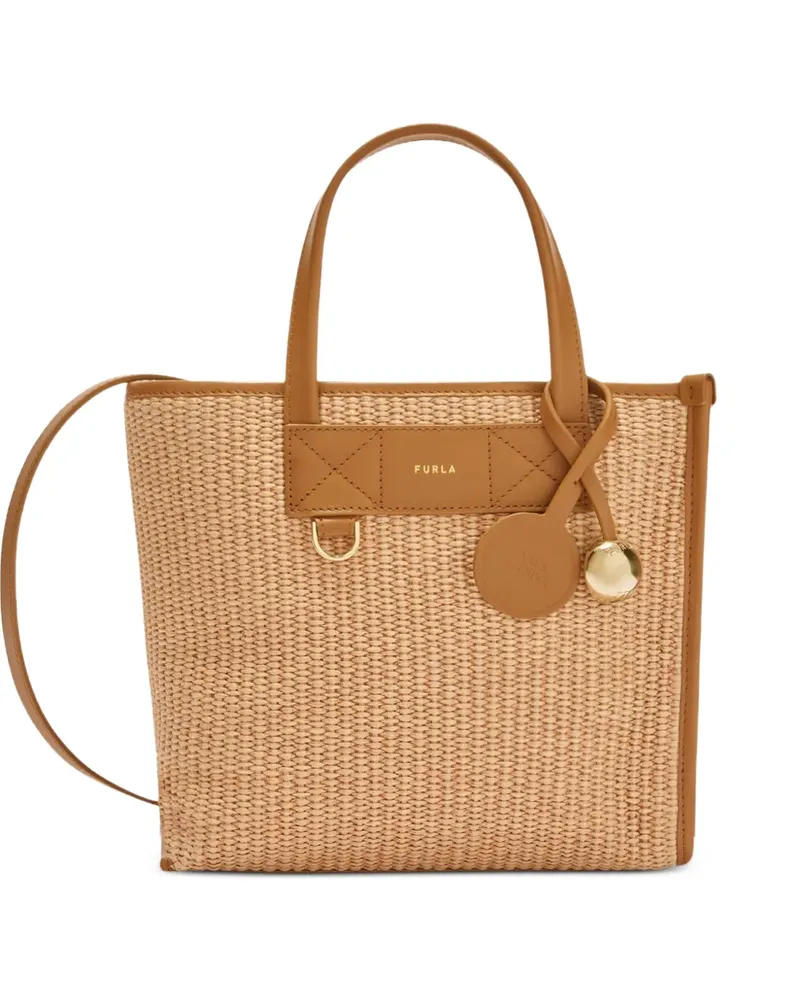 Furla small Divide It interwoven tote bag - Nude Nude