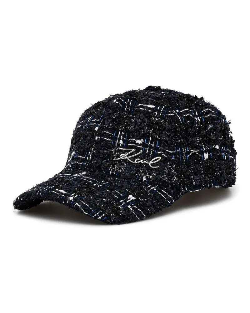 Karl Lagerfeld K/Signature Bouclé-Baseballkappe - Schwarz Schwarz