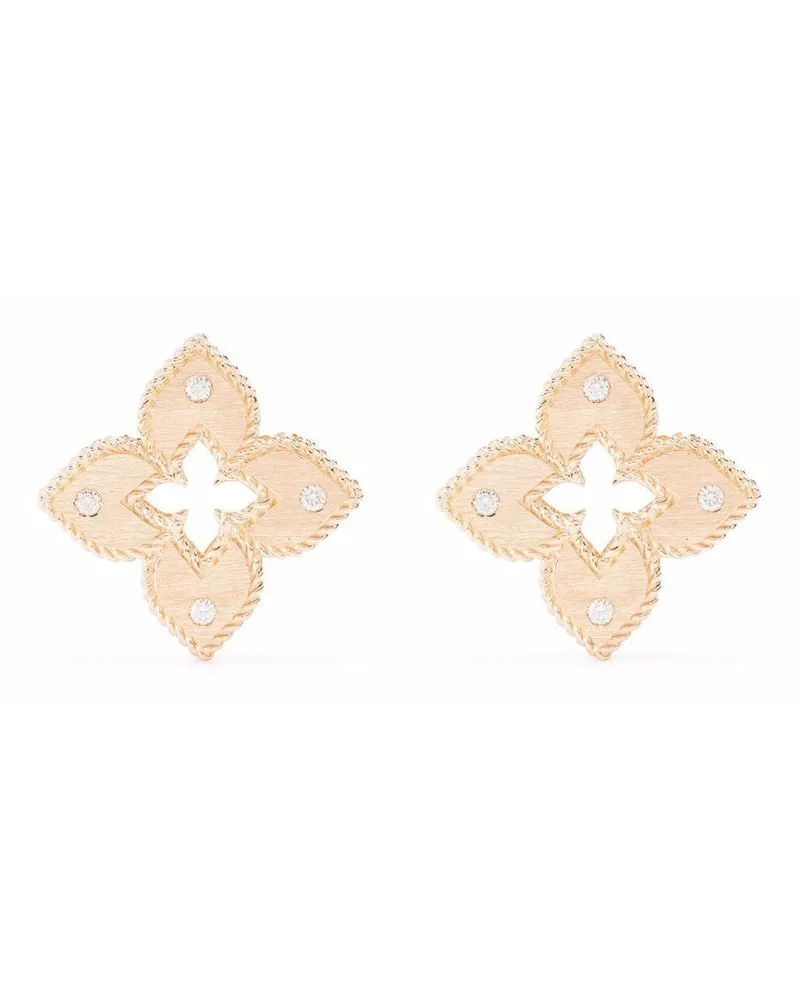 Roberto Coin 18kt Venetian Princess Rotgoldohrstecker mit Diamanten - Rosa Rosa