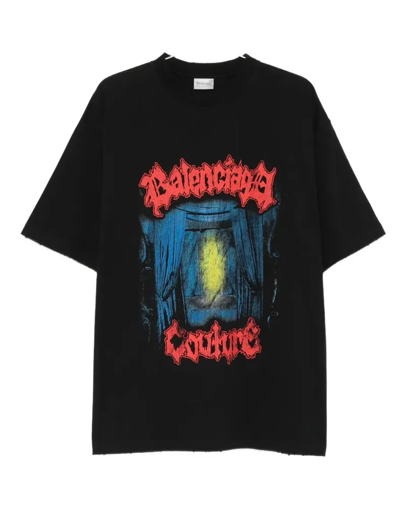 Balenciaga Salon de Couture print-detail T-shirt - Schwarz Schwarz