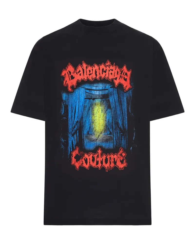 Balenciaga Salon de Couture print-detail T-shirt - Schwarz Schwarz