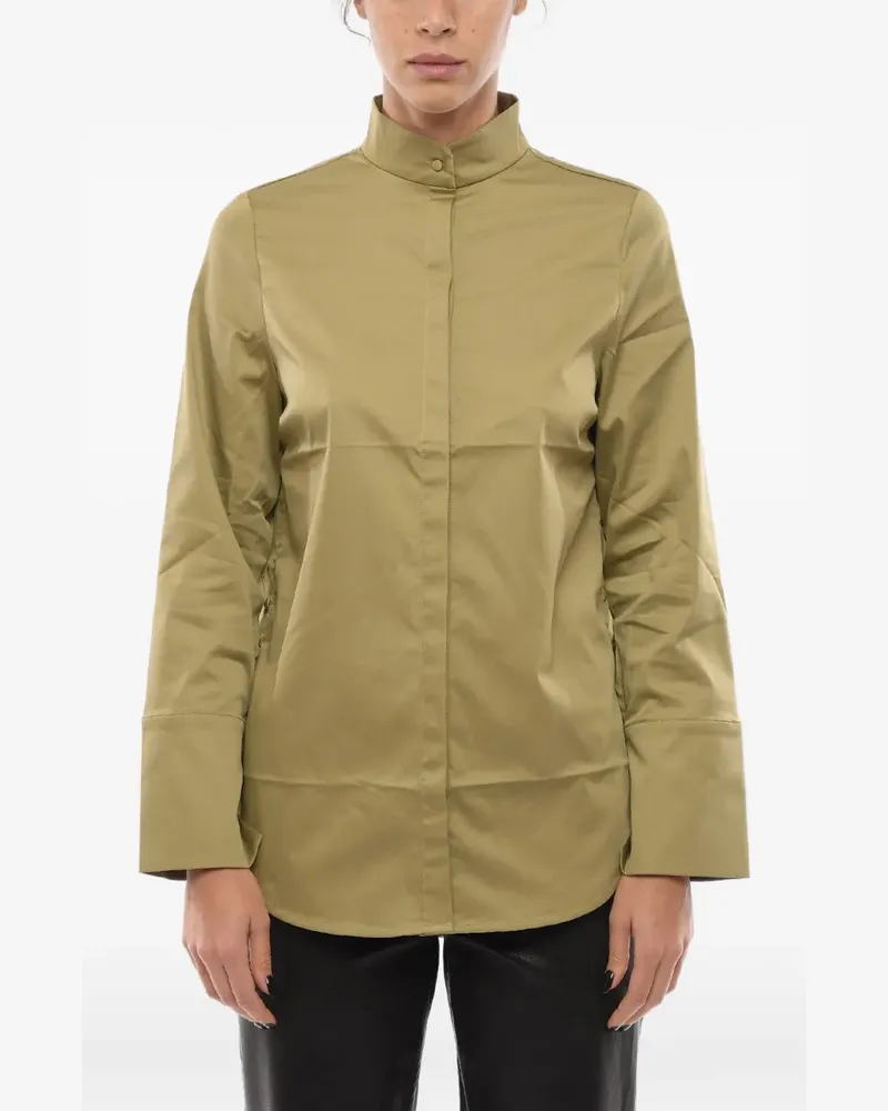 Notes du Nord hidden-placket side-slit cotton shirt - Grün Grün