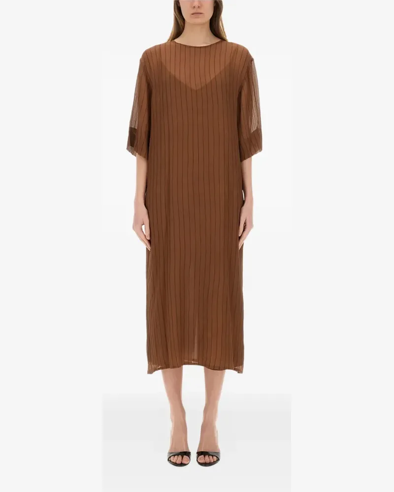 ALYSI Gestreiftes Midikleid - Braun Braun