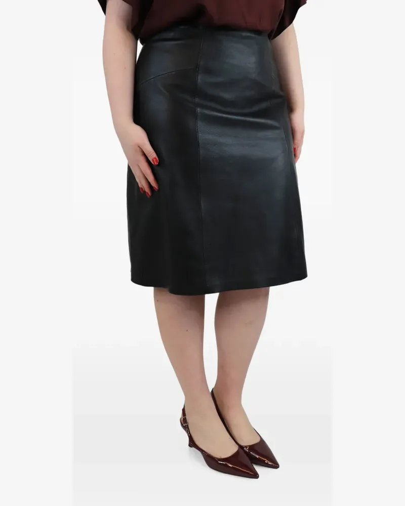 Cefinn leather midi skirt - Schwarz Schwarz