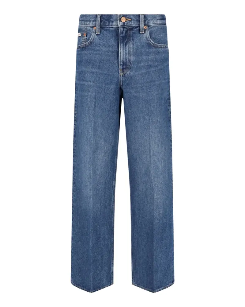 Calvin Klein Straight-Leg-Jeans mit Logo-Patch - Blau Blau