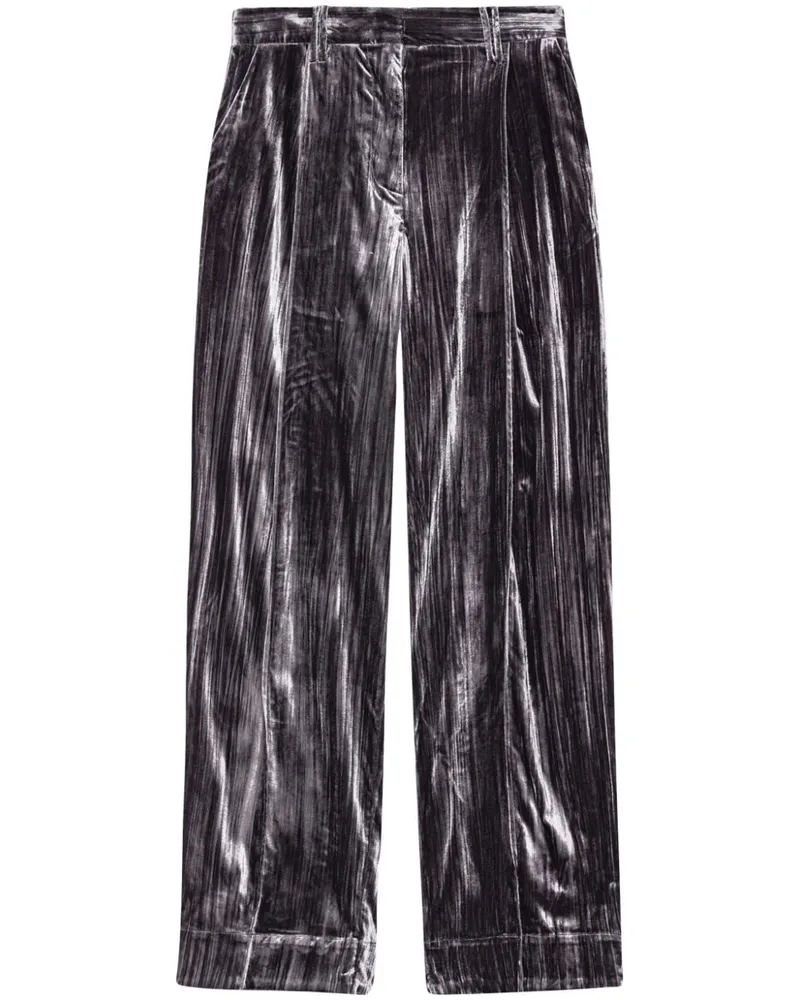 Ganni Gerade Hose mit Streifen - Schwarz Schwarz