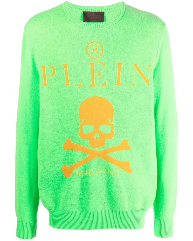 Philipp Plein Kaschmirpullover mit Totenkopf - Grün Grün