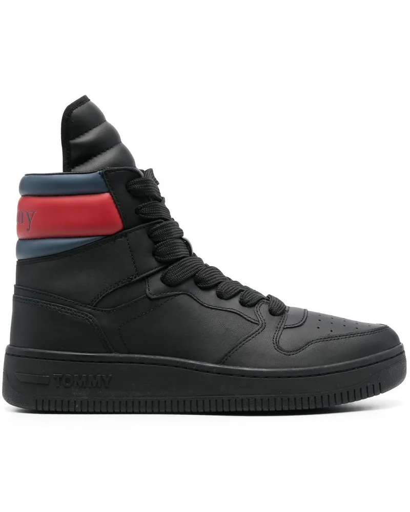 Tommy Hilfiger High-Top-Sneakers mit Schnürung - Schwarz Schwarz