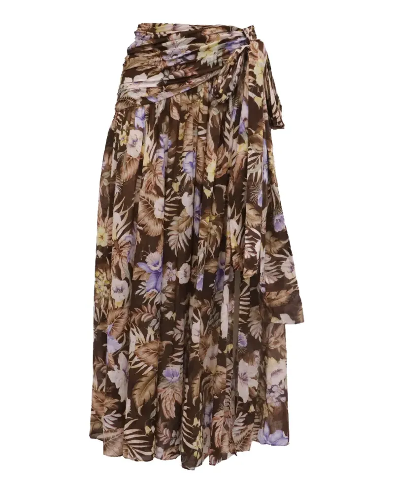 Zimmermann 2020s Coco bow maxi skirt - Braun Braun